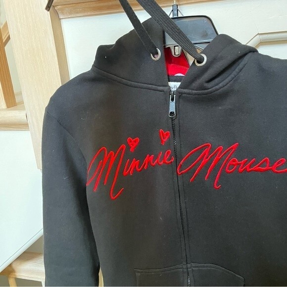 Disney Parks Signature  Minnie Mouse Hoodie in Black and Res L - Picture 4 of 14